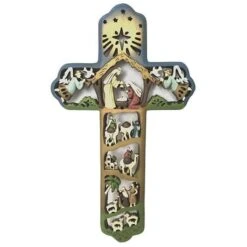 Santa's Workshop 12" Nativity Cross