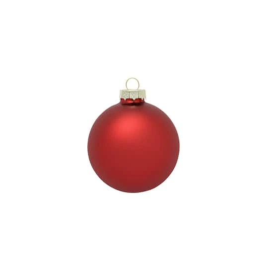 Whitehurst 8ct. 3.25" Matte Glass Ball Ornaments Red Matte 1 Whitehurst 8ct. 3.25" Matte Glass Ball Ornaments Red Matte