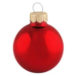Whitehurst 40ct. 1.5" Shiny Glass Christmas Ornaments Red