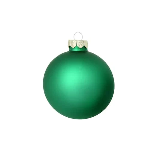 Whitehurst 8ct. 3.25" Matte Glass Ball Ornaments Green Matte 1 Whitehurst 8ct. 3.25" Matte Glass Ball Ornaments Green Matte