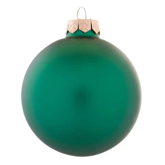 Whitehurst 6ct. 4" Matte Glass Ball Ornaments Green Matte 2 Whitehurst 6ct. 4" Matte Glass Ball Ornaments Green Matte - Image 2