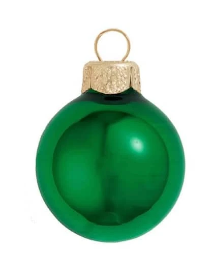 Whitehurst 6ct. 4" Shiny Glass Ball Ornaments Green Shiny 2 Whitehurst 6ct. 4" Shiny Glass Ball Ornaments Green Shiny - Image 2