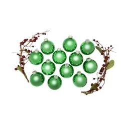 Whitehurst 12ct. 2.75" Shiny Glass Ball Ornaments Green Shiny -Michaels Store D384959S 13