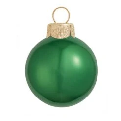 Whitehurst 40ct. 1.5" Pearl Glass Christmas Ornaments Green