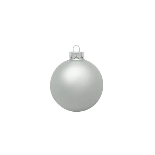 Whitehurst 12ct. 2.75" Matte Glass Ball Ornaments Silver Matte 1 Whitehurst 12ct. 2.75" Matte Glass Ball Ornaments Silver Matte