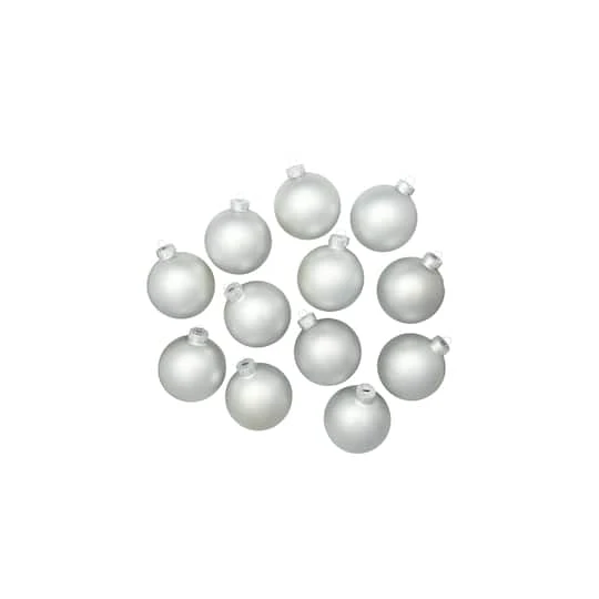 Whitehurst 12ct. 2.75" Matte Glass Ball Ornaments Silver Matte 3 Whitehurst 12ct. 2.75" Matte Glass Ball Ornaments Silver Matte - Image 3