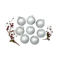 Whitehurst 8ct. 3.25" Matte Glass Ball Ornaments Silver Matte -Michaels Store D384971S 13