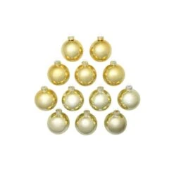 Whitehurst 12ct. 2.75" Shiny Glass Ball Ornaments Gold Shiny 5 Whitehurst 12ct. 2.75" Shiny Glass Ball Ornaments Gold Shiny -Michaels Store D384988S 12