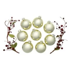 Whitehurst 8ct. 3.25" Shiny Glass Ball Ornaments Gold Shiny -Michaels Store D384990S 13