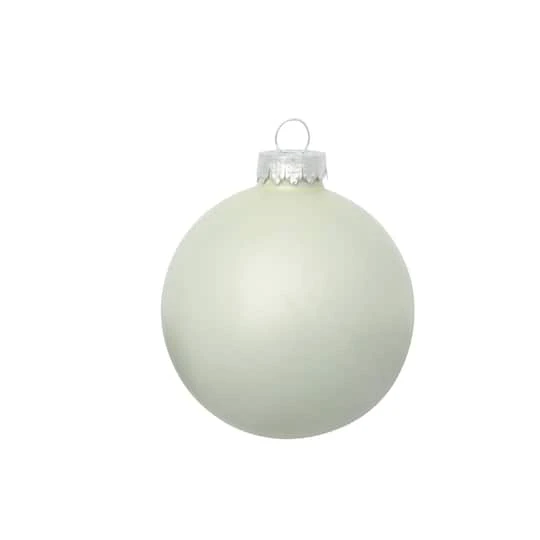 Whitehurst 8ct. 3.25" Pearl Glass Ornaments White Polar Pearl 2 Whitehurst 8ct. 3.25" Pearl Glass Ornaments White Polar Pearl - Image 2