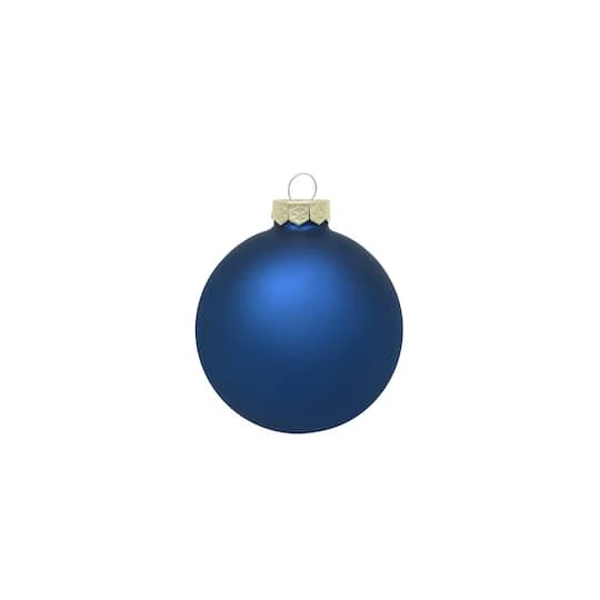 Whitehurst 8ct. 3.25" Matte Glass Ball Ornaments Midnight Blue Matte 1 Whitehurst 8ct. 3.25" Matte Glass Ball Ornaments Midnight Blue Matte