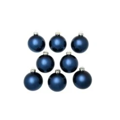 Whitehurst 8ct. 3.25" Shiny Glass Ball Ornaments Midnight Blue Shiny -Michaels Store D385015S 12