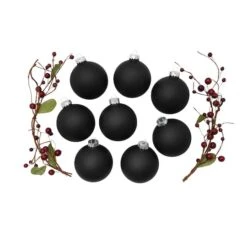 Whitehurst 8ct. 3.25" Matte Glass Ball Ornaments Black Matte -Michaels Store D385031S 13