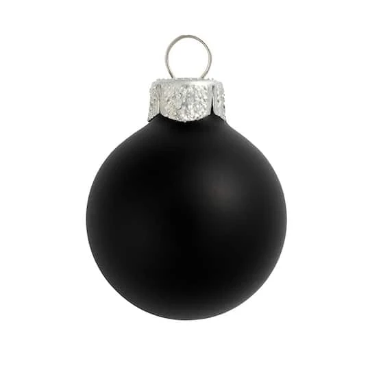 Whitehurst 6ct. 4" Matte Glass Ball Ornaments Black Matte 2 Whitehurst 6ct. 4" Matte Glass Ball Ornaments Black Matte - Image 2
