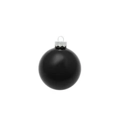 Whitehurst 12ct. 2.75" Shiny Glass Ball Ornaments Black Shiny