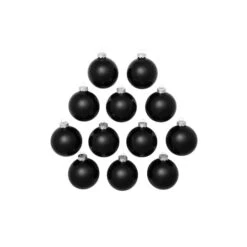 Whitehurst 12ct. 2.75" Shiny Glass Ball Ornaments Black Shiny -Michaels Store D385036S 12