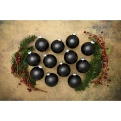 Whitehurst 12ct. 2.75" Shiny Glass Ball Ornaments Black Shiny -Michaels Store D385036S 13