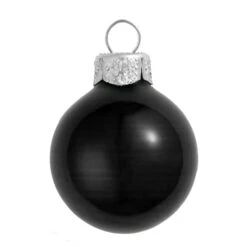 Whitehurst 12ct. 4" Black Shiny Glass Ball Ornaments