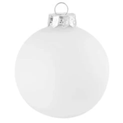 Whitehurst 2ct. 6" Matte Glass Ball Christmas Ornament Snow White Matte