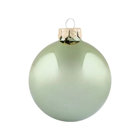 Whitehurst 8ct. 3.25" Shiny Glass Ball Ornaments Lime Shiny 2 Whitehurst 8ct. 3.25" Shiny Glass Ball Ornaments Lime Shiny - Image 2