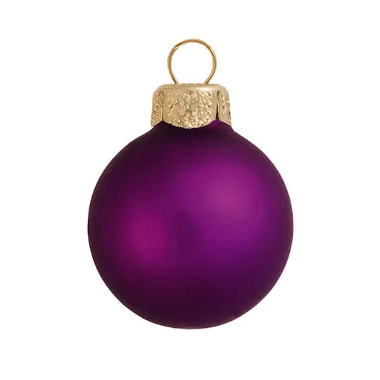 Whitehurst 28ct. 2" Matte Glass Ball Ornaments Purple 1 Whitehurst 28ct. 2" Matte Glass Ball Ornaments Purple
