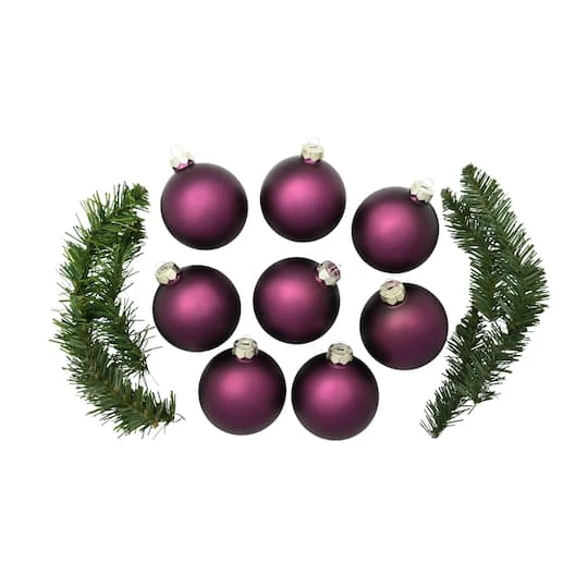 Whitehurst 8ct. 3.25" Matte Glass Ball Ornaments Purple Matte 4 Whitehurst 8ct. 3.25" Matte Glass Ball Ornaments Purple Matte - Image 4