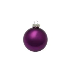 Whitehurst 8ct. 3.25" Shiny Glass Ball Ornaments Purple Shiny