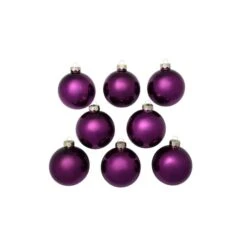 Whitehurst 8ct. 3.25" Shiny Glass Ball Ornaments Purple Shiny -Michaels Store D385089S 12