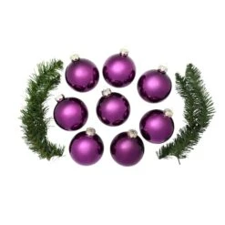 Whitehurst 8ct. 3.25" Shiny Glass Ball Ornaments Purple Shiny -Michaels Store D385089S 13