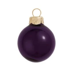 2ct. 6" Shiny Glass Ball Ornaments Purple Shiny