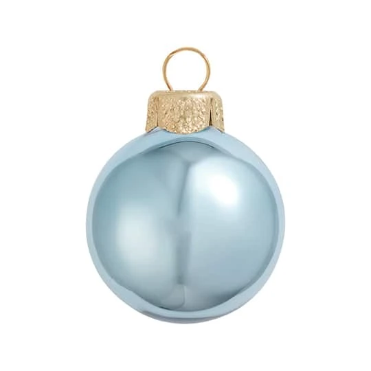 Whitehurst 28ct. 2" Shiny Glass Ball Ornaments Baby Blue 2 Whitehurst 28ct. 2" Shiny Glass Ball Ornaments Baby Blue - Image 2