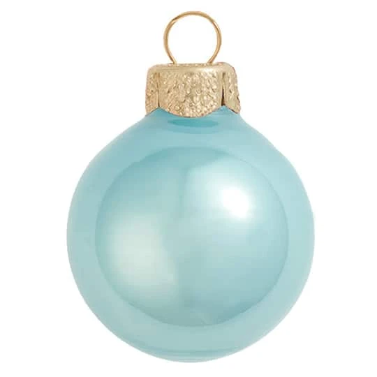 Whitehurst 28ct. 2" Pearl Glass Ball Ornaments Baby Blue 2 Whitehurst 28ct. 2" Pearl Glass Ball Ornaments Baby Blue - Image 2