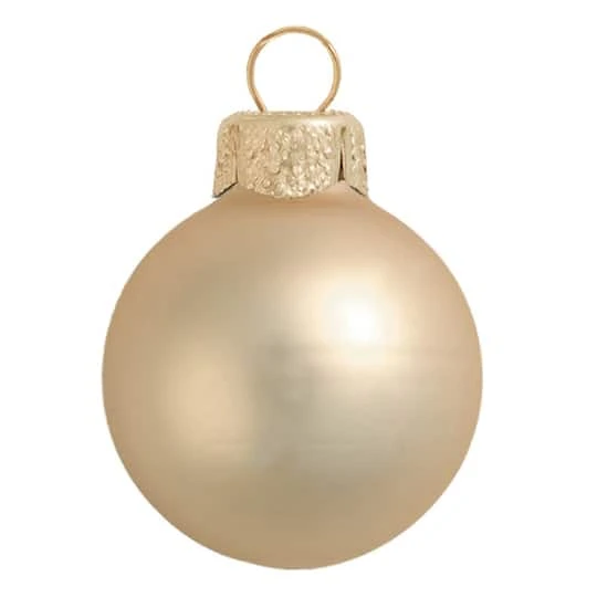 Whitehurst 8ct. 3.25" Matte Glass Ball Ornaments Champagne Matte 1 Whitehurst 8ct. 3.25" Matte Glass Ball Ornaments Champagne Matte