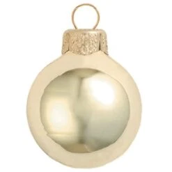 Whitehurst 40ct. 1.5" Shiny Glass Christmas Ornaments Champagne