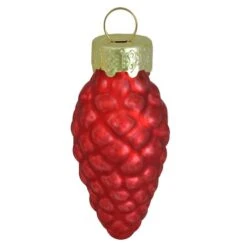Whitehurst 56ct. 2" Matte Red Glass Pinecone Ornaments