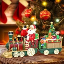 24" Pre-Lit Multicolor LED Santa Train Tabletop Décor -Michaels Store D393373S 2
