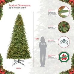 10ft. Pre-Lit Berkshire Fir Artificial Christmas Tree, Clear Lights 13 10ft. Pre-Lit Berkshire Fir Artificial Christmas Tree, Clear Lights -Michaels Store D393423S 6
