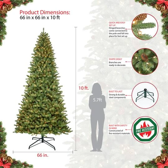 10ft. Pre-Lit Berkshire Fir Artificial Christmas Tree, Clear Lights 7 10ft. Pre-Lit Berkshire Fir Artificial Christmas Tree, Clear Lights - Image 7