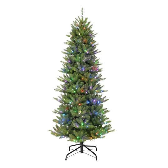 7.5ft. Pre-Lit Sure-Lit Pole® Slim Fraser Fir Artificial Christmas Tree, Multicolor LED Lights 4 7.5ft. Pre-Lit Sure-Lit Pole® Slim Fraser Fir Artificial Christmas Tree, Multicolor LED Lights - Image 4