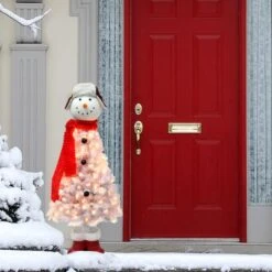 4ft. Pre-Lit White Snowman Artificial Christmas Tree, Clear Lights -Michaels Store D393483S 2