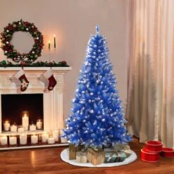 6.5ft. Pre-Lit Fashion Blue Artificial Christmas Tree, Clear Lights 8 6.5ft. Pre-Lit Fashion Blue Artificial Christmas Tree, Clear Lights -Michaels Store D393485S 3