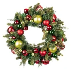 Village Lighting 30" Pre-Lit Festive Holiday Christmas Wreath, Clear LED Lights 11 Village Lighting 30" Pre-Lit Festive Holiday Christmas Wreath, Clear LED Lights -Michaels Store D403188S 2