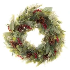 Village Lighting 30" Pre-Lit Winter Frost Christmas Wreath, Clear LED Lights -Michaels Store D403192S 2