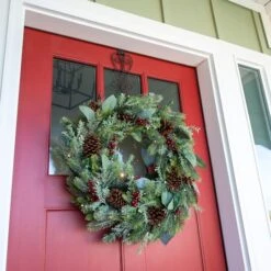 Village Lighting 30" Pre-Lit Winter Frost Christmas Wreath, Clear LED Lights -Michaels Store D403192S 3