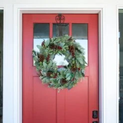 Village Lighting 30" Pre-Lit Winter Frost Christmas Wreath, Clear LED Lights -Michaels Store D403192S 4