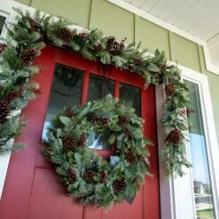 Village Lighting 30" Pre-Lit Winter Frost Christmas Wreath, Clear LED Lights -Michaels Store D403192S 5