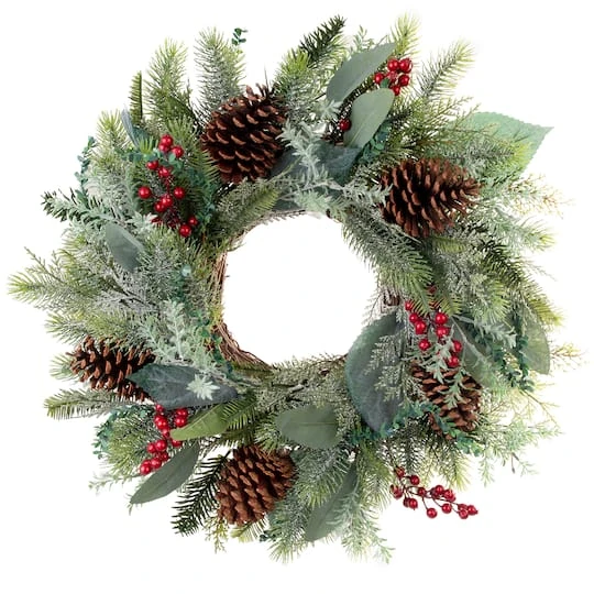 Village Lighting 24" Winter Frost Wreath 2 Village Lighting 24" Winter Frost Wreath - Image 2