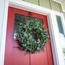 Village Lighting 30" Pre-Lit Rustic White Berry Christmas Wreath, Clear LED Lights -Michaels Store D403195S 3