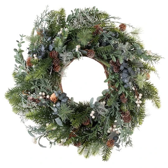 Village Lighting 24" Rustic White Berry Wreath 1 Village Lighting 24" Rustic White Berry Wreath