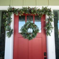 Village Lighting 24" Rustic White Berry Wreath 11 Village Lighting 24" Rustic White Berry Wreath -Michaels Store D403196S 5